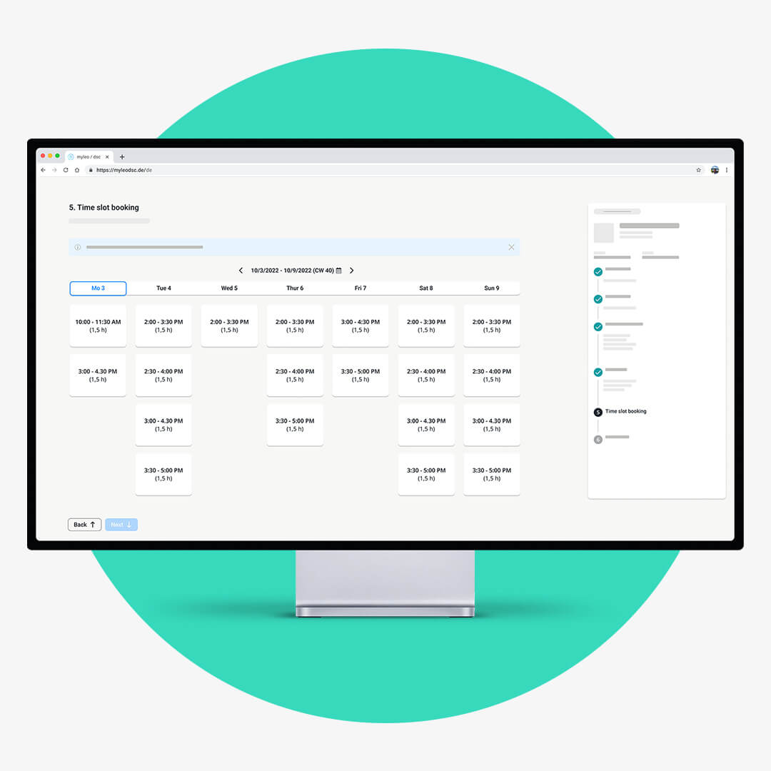 myleo / dsc Slot Booking UI